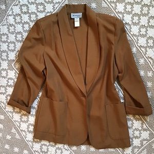 Vintage over-sized tan blazer with shoulder pads!